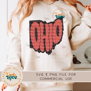 Groovy Ohio SVG PNG, Cute Football Shirt File Ohio Shirt PNG, State of Ohio design sublimation Game Day, retro  svg, college svg