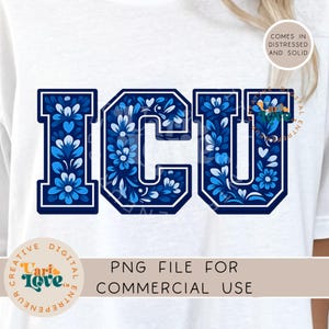 Diseño de bordado de enfermera de UCI, archivo de sublimación médica para sala de UCI (descarga digital)