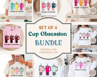 Obsessive Cup Disorder PNG Bundle, Travel Mug OCD DTF Tumbler Wrap Stanley Cup Custom Design, Sublimation transfer t shirt file, Tumbler png