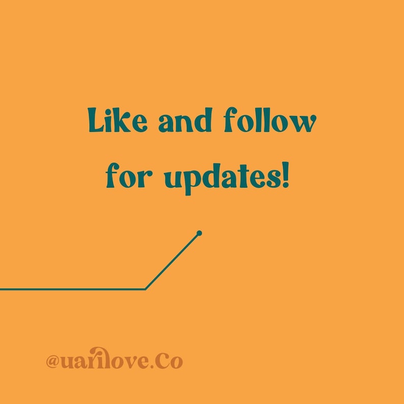 Puede incluir: Un gr&aacute;fico con el texto "Like and follow for updates!" en verde azulado sobre un fondo naranja claro. Un simple gr&aacute;fico de l&iacute;nea con una l&iacute;nea diagonal que apunta hacia arriba se encuentra debajo del texto. El texto "@uarilove.Co" est&aacute; en la parte inferior del gr&aacute;fico.