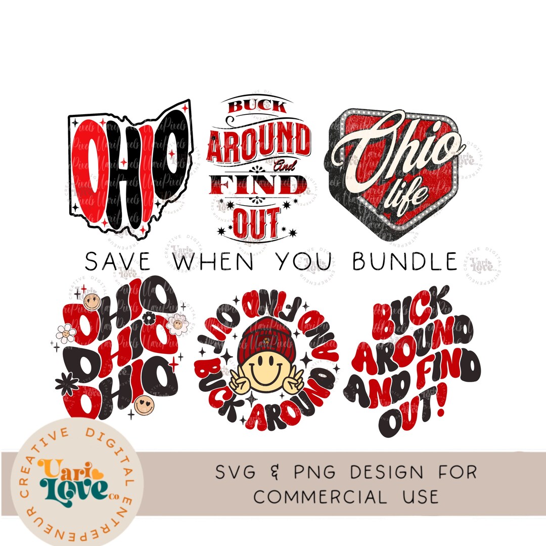 Ohio SVG PNG Bundle, Cute Football Shirt File Shirt File, State of Ohio
