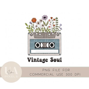 Vintage Soul Retro Png for Sublimation | Vintage Soul Digital Download For Print on Demand | Retro Hippie PNG Design | Vintage T-Shirt PNG