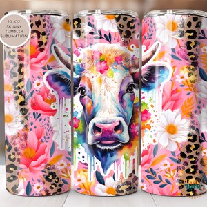 Highland Cow Valentines Day Brush Stroke Glitter Tumbler Wrap png Funny Cow Sublimation Design 20 oz Skinny Tumbler PNG Digital Download