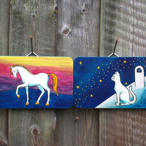 Beautiful pictures on wooden boards, gifts for children, pictures for kids room