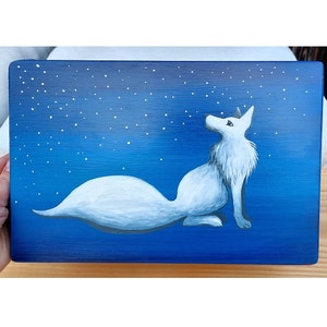 Wooden box/wooden box with &quot;Fantasy Fox&quot; motif, wooden casket, treasure chest, birthday gift, memory box
