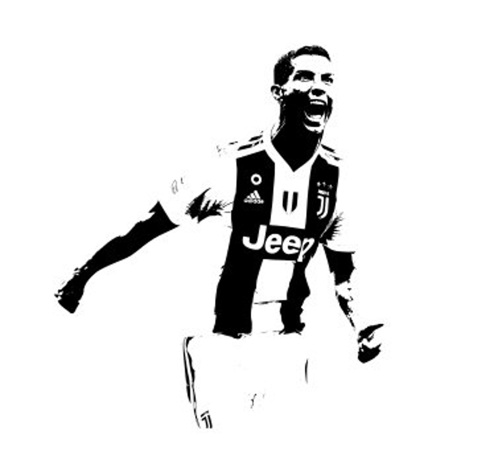 Cristiano Ronaldo SVG Black & White | Etsy