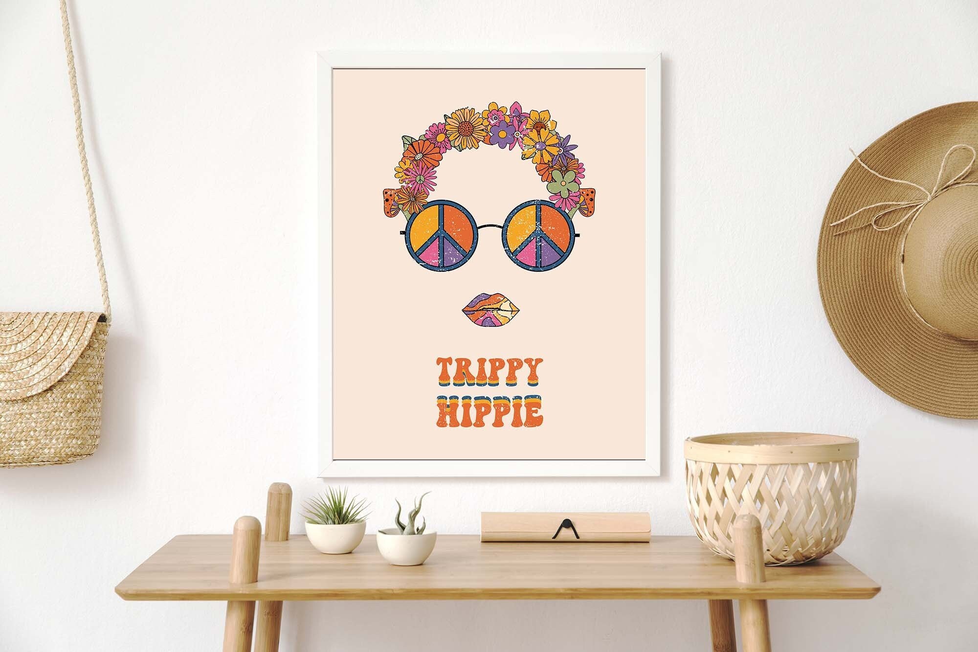 Retro Decor Trippy Hippie Retro 70s Home Decor 70s Floral Etsy