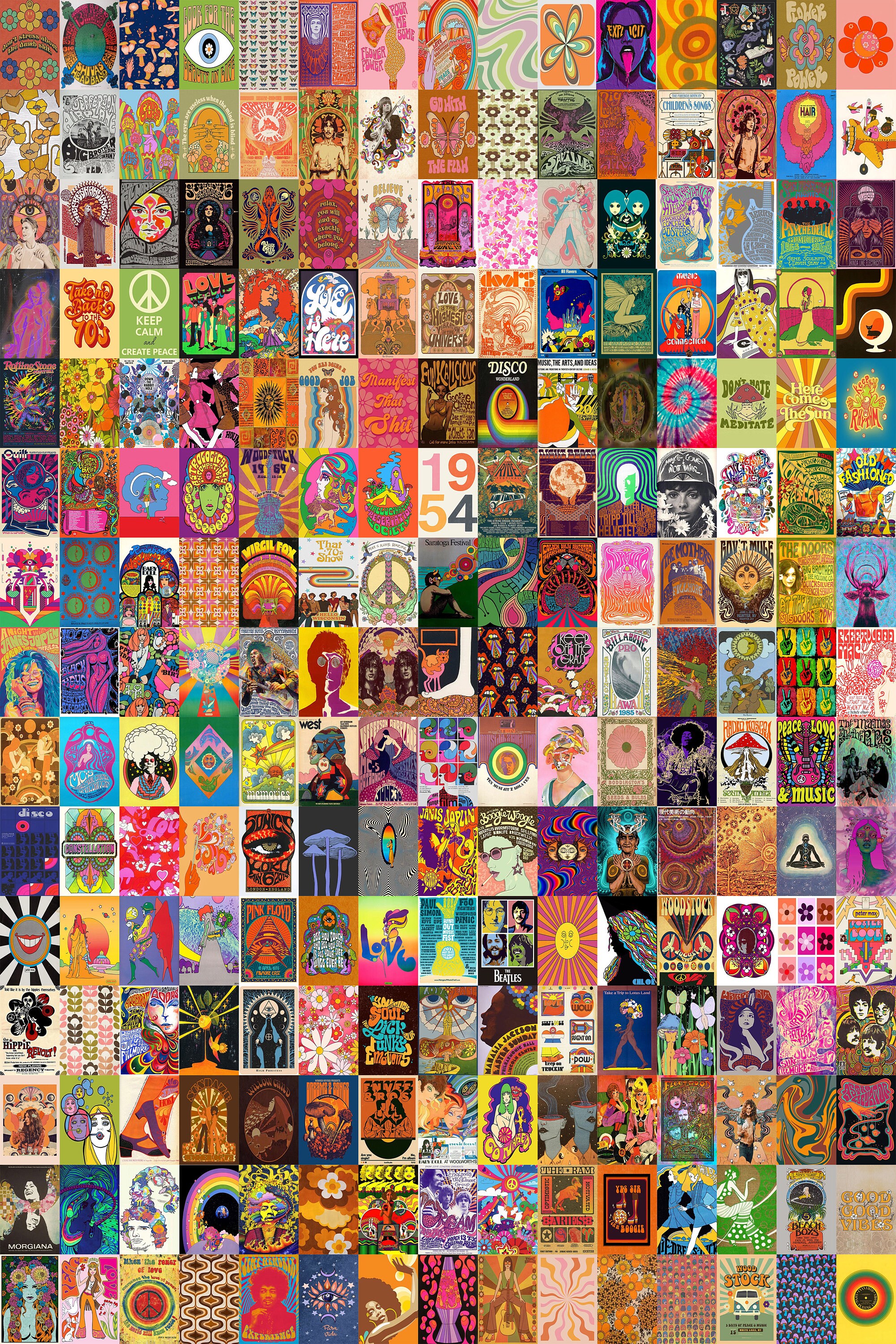 105PCS Vintage Posters-retro Movie Poster-vintage Wall Collage Kit