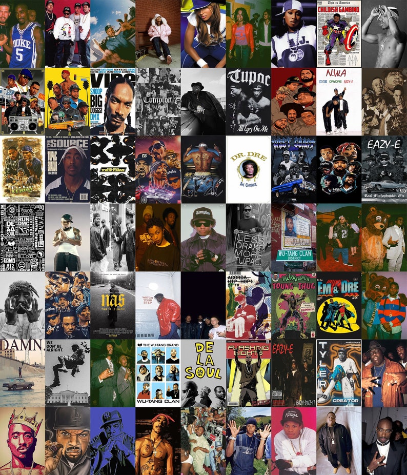 Vintage Rapper Poster Hip-hop / Rap Poster, 250 Music Album Prints, Retro Band Art Decor, Old ...