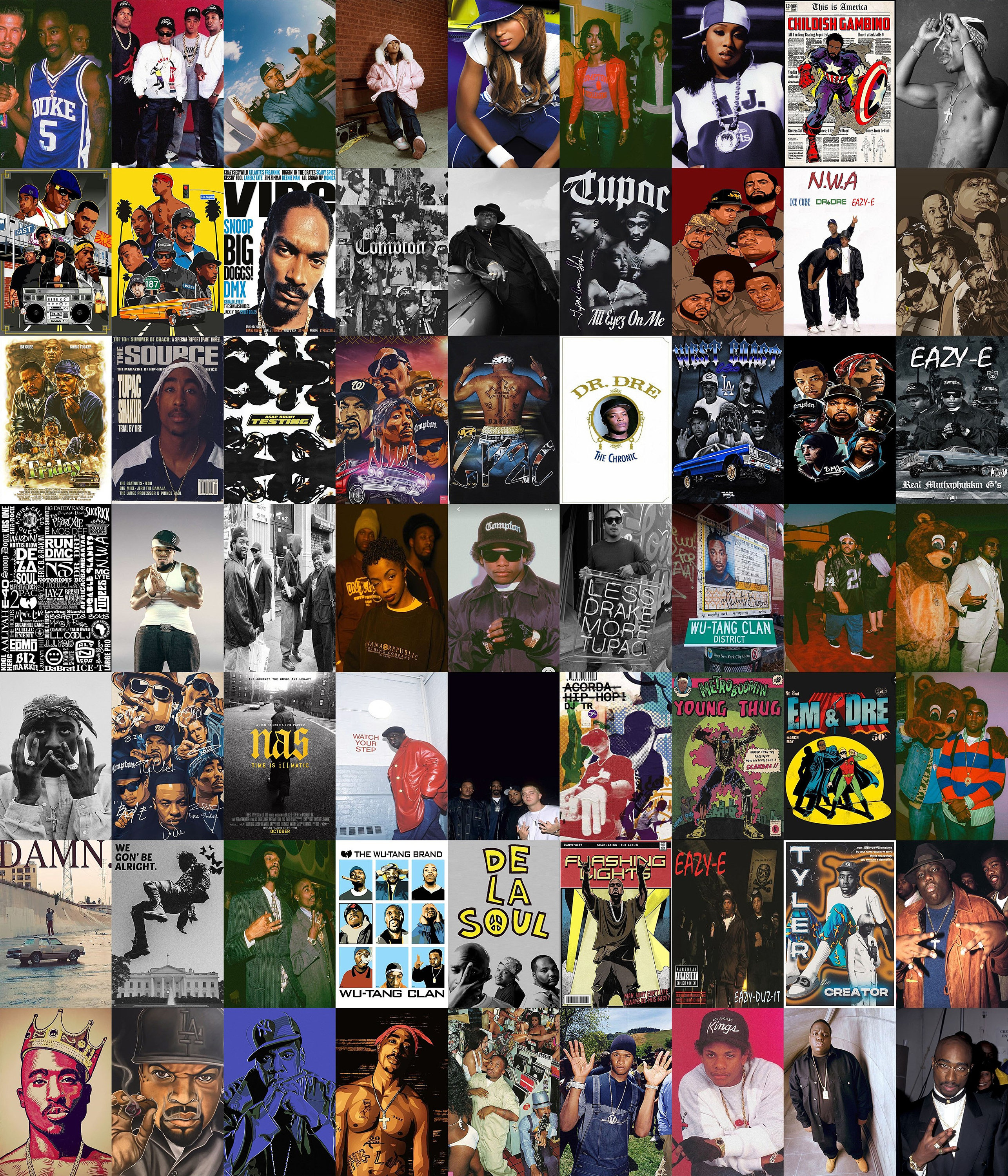 ヒップホップ/ラップポスター、音楽アルバムプリント250枚、レトロ