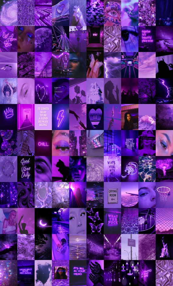 Boujee Purple Wall Collage Kit Euphoria Aesthetic Wall - Etsy