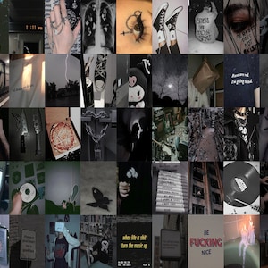 150PCS Grunge Posters, Aesthetic Wall Collage Kit, Goth Black Prints ...