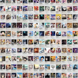 Set di poster di film anime, oltre 750 stampe murali minimaliste da scaricare, stampe di animazione giapponese estetica per camera da letto, parete galleria, arredamento accogliente per la stanza