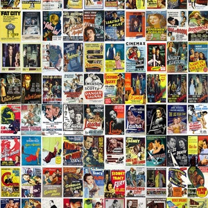 Noir Vintage Film Posters, 400 Classic Movie Wall Art, Retro Cinema Prints, Old Hollywood Vintage Wall Prints, Mostly 1930s to 1970s movies