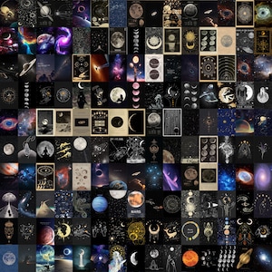 Astronomie Weltraum Poster, Vintage kosmische Wandkunst, Galaxie-Sterndrucke, Sonnensystem-Dekor, Astronauten-Wandkunst, himmlisches Hauptdekor-Set