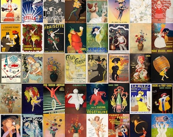 Affiche murale française, impression Art nouveau 40, esthétique française vintage, collection d'affiches Leonetto Cappiello, décoration d'intérieur, portrait de femme vintage