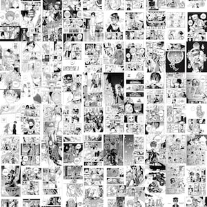 Puede incluir: Paneles de cómic manga en blanco y negro con una variedad de personajes y escenas. Los paneles están dispuestos en una cuadrícula y representan una historia con diálogos y acción.