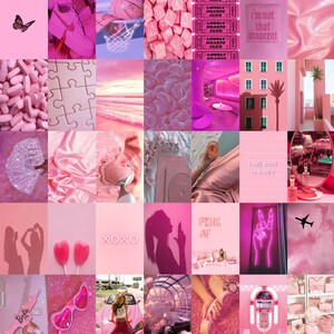 Pink Boujee Aesthetic Wall Prints, 130 Luxury Pink Wall Collage Kit ...