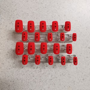 Matte Red Diamante Nails - Medium Square Nails - False Nails - Elegant - Press On Nails - Custom Made - Hand Made - Gel Polish