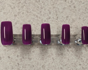 Deep Purple - Long square nails - false nails - press on nails - all occasions - custom handmade - gel polish