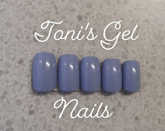 Baby Blue - press on nails - custom handmade - gel polish
