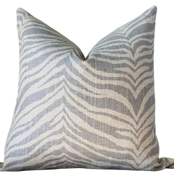 Grey Zebra Pillow Etsy