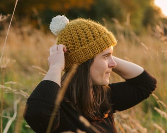 Unisex Crochet Hat Pattern - Forest Glade Hat, Men's Crochet Toque, Beginner Crochet Beanie