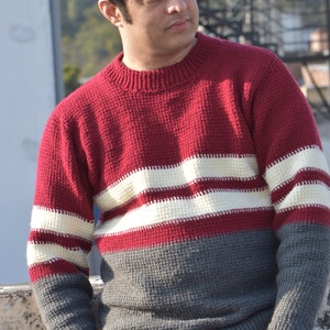 Men's Tunisian Crochet Sweater Pattern, 'Moorland Heath Jumper', Beginner Friendly Pullover, Crochet Patterns for Men, Crochet for Men image 8