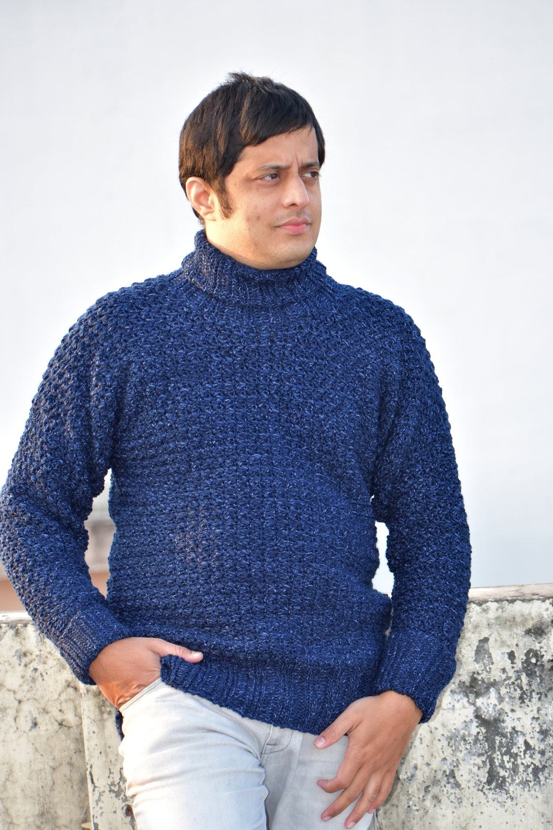 Men's Crochet Pullover Sweater Pattern Yorkshire Fog Etsy