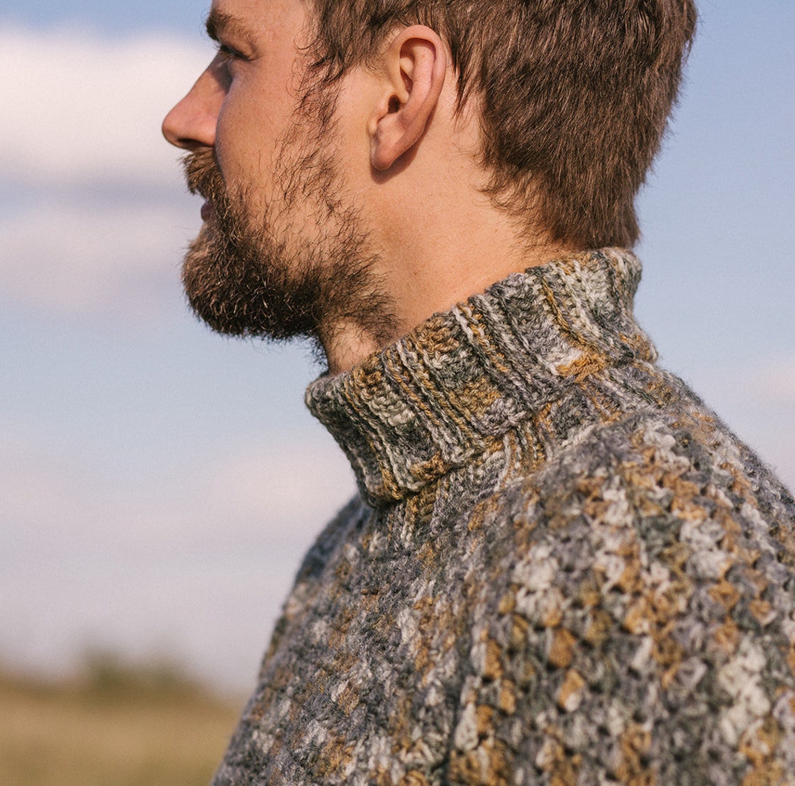 Men's Crochet Pullover Sweater Pattern Yorkshire Fog Etsy