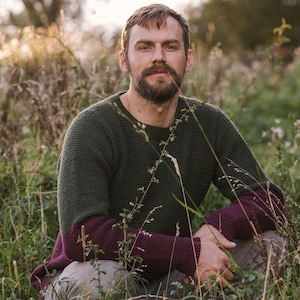 Men&#39;s Tunisian Crochet Sweater Pattern, &#39;Moorland Heath Jumper&#39;, Beginner Friendly Pullover, Crochet Patterns for Men, Crochet for Men