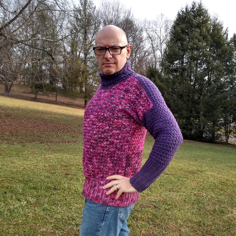 Men's Crochet Pullover Sweater Pattern Yorkshire Fog Etsy