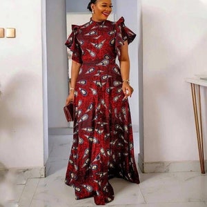 A line ankara long gown hot sale