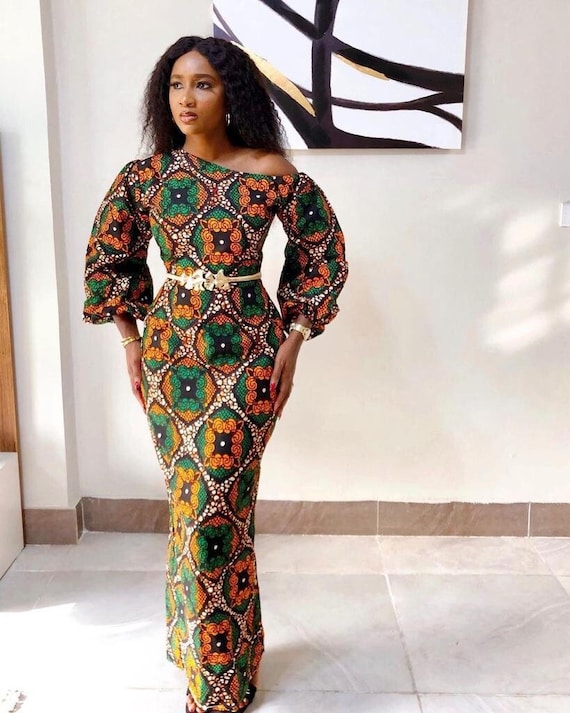 Green ankara dress top