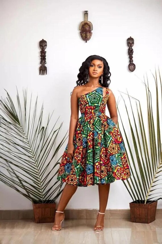 African print dress with hot sale headwrap