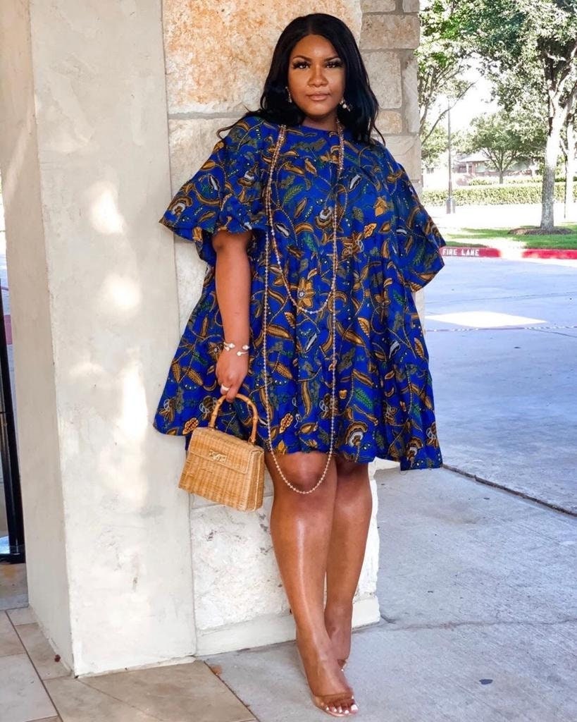 Blue Plus Size African Kente Print Short Party Dress With Free - Etsy