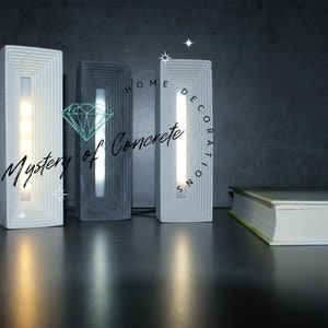 Concrete led lamp UK, industrial designer lamp, concrete night led lamp, minimalist concrete decor, unique design bedside lamp