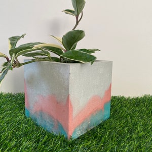 Square plant pot, planters and pots, concrete planter, house plant pot, handmade planters, unique gifts, plant lover
