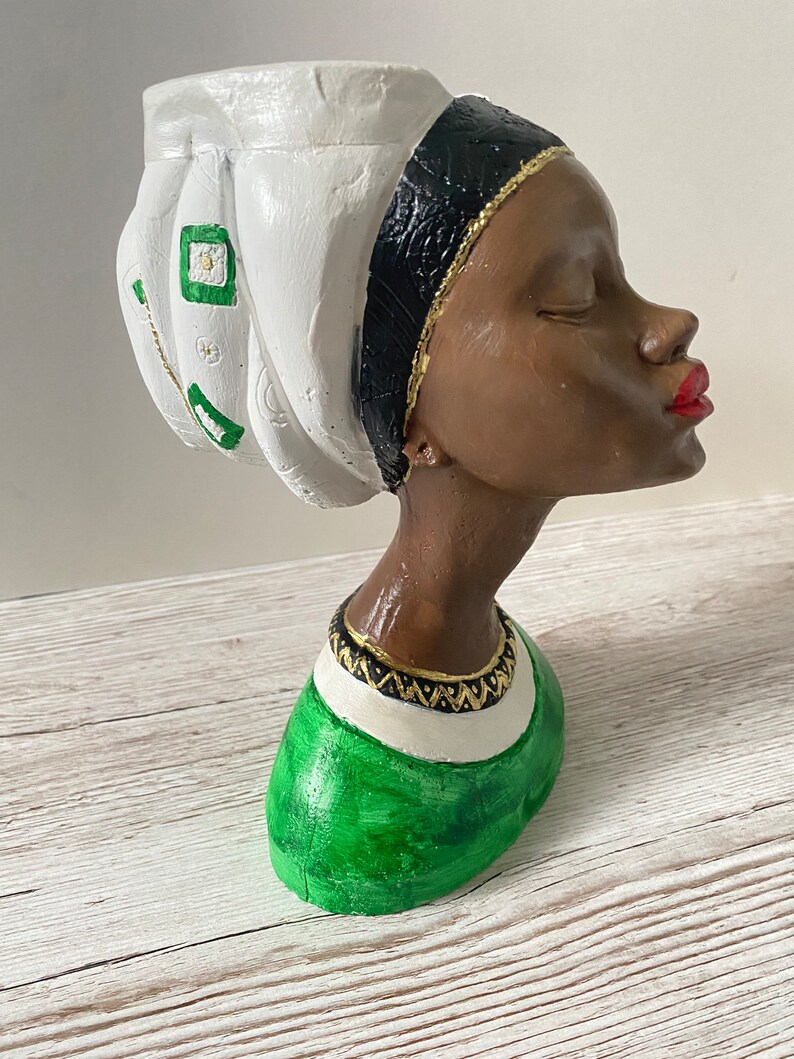 Woman Head Planter Pot African Queen Pot Unique Planter Etsy