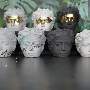 Goddess head planter pot, Angel succulent flower pot, planters and pots, concrete pots, handmade human faced planter, unique gifts