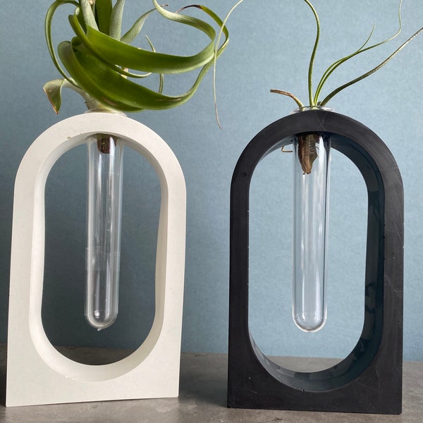 Vase, Propagation station, Hydroponic plant vase UK, Concrete / Jesmonite plant pots UK,gift, handmade decor, homeware