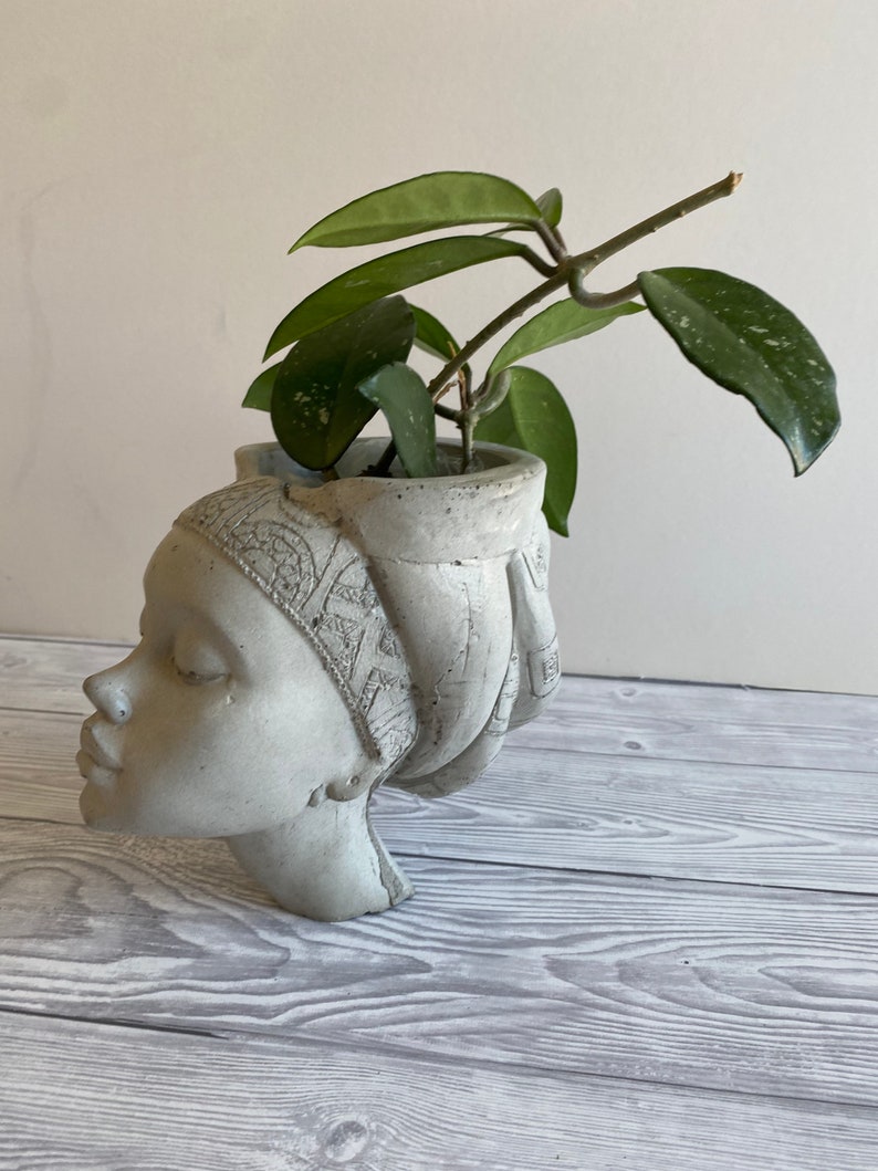 Woman Head Planter Pot African Queen Pot Unique Planters Etsy