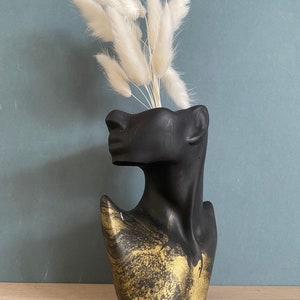 Face vase / half face stone pot / bust flowerpot / Body vase / concrete vase / gift / Woman head planter