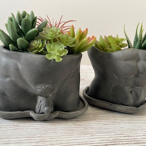 David’s body planter, male butt pot, man torso planters, Funny plant pots, unique pots, body gift, planters and pots, handmade planter,