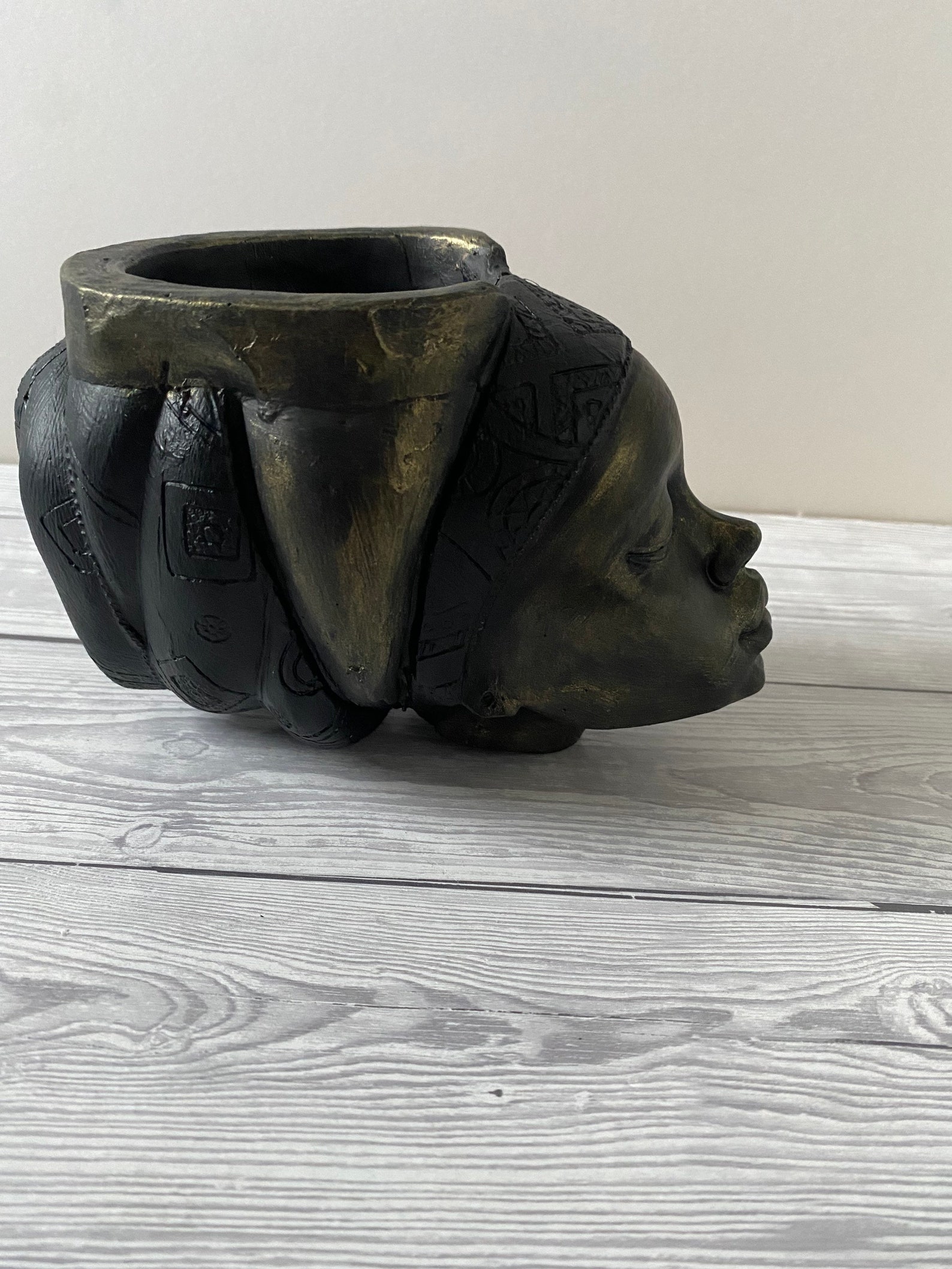 Woman Head Planter Pot /african Queen Pot/ Unique Planters UK/ Concrete
