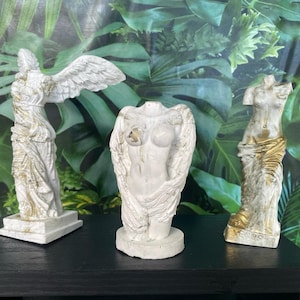 Goddess sculptures,  Woman ornament, Venus Nike Angel statue, minimalist decor, unique gifts,  handmade gift
