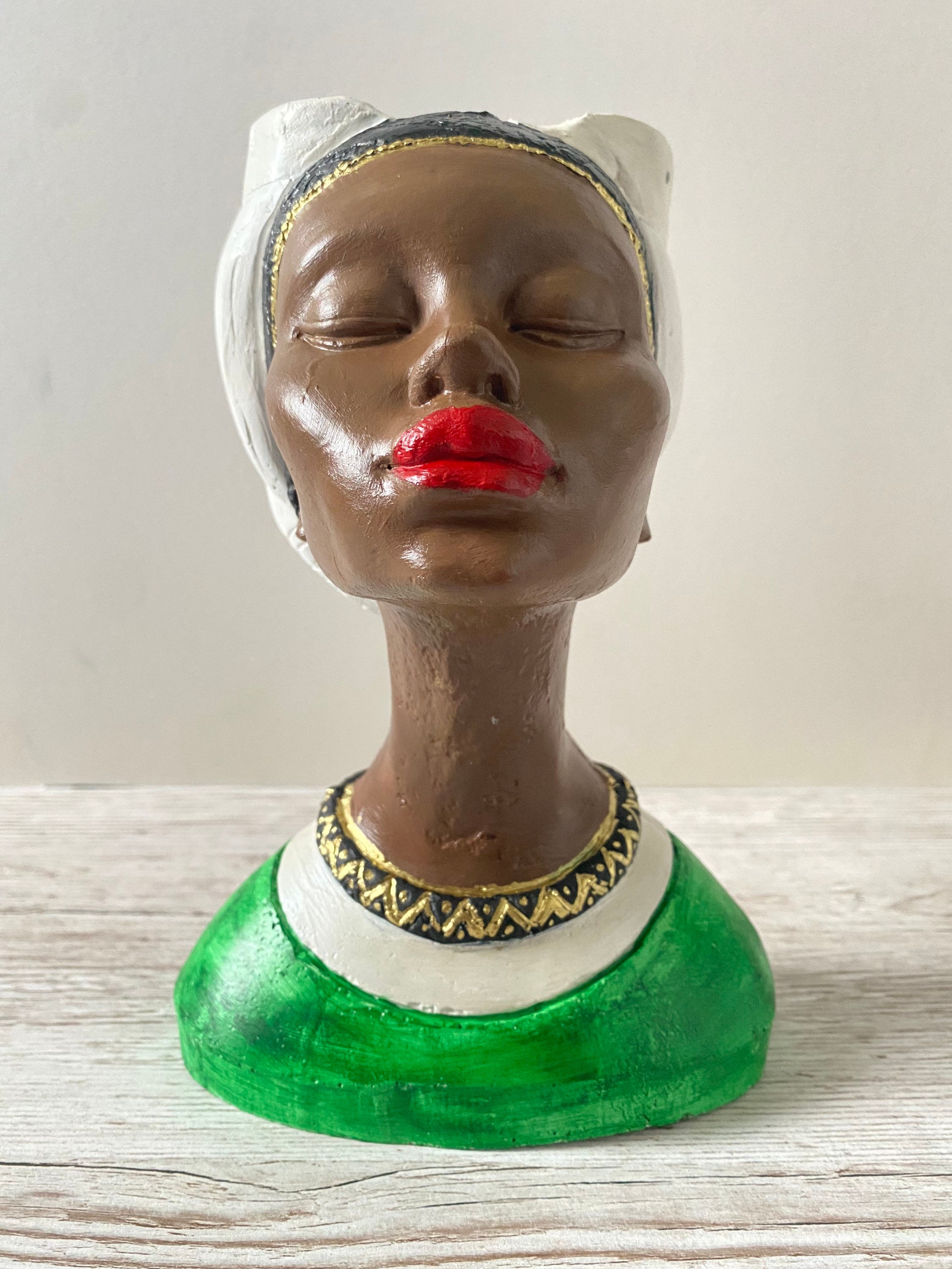 Woman Head Planter Pot African Queen Pot Unique Planter Etsy
