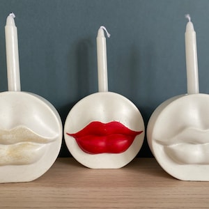 Lips candle holder / woman candle holder/ female lips / Lips ornament / home decor /  Concrete decor / Gift