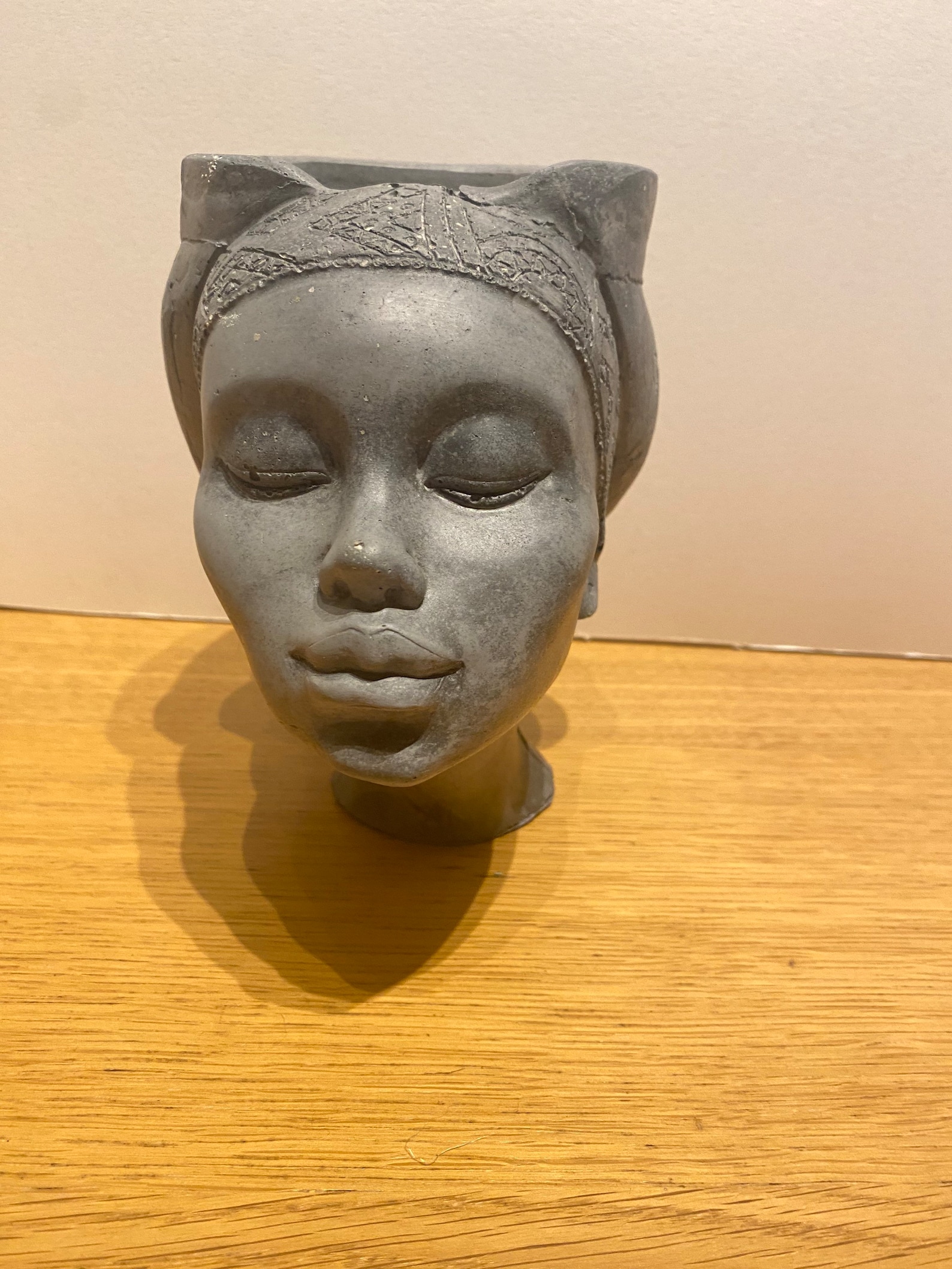 Woman Head Planter Pot /african Queen Pot/ Unique Planters UK/ Concrete