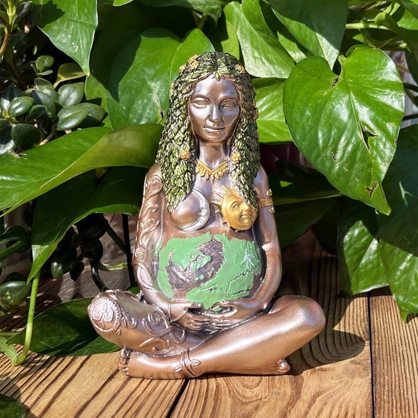 6“ Gray Statue Of Goddess Gaia,Resin Decorations,Mother Earth Resin Decorations,Goddess Gaia ,Festival Gift,Religious Decorations 1pc